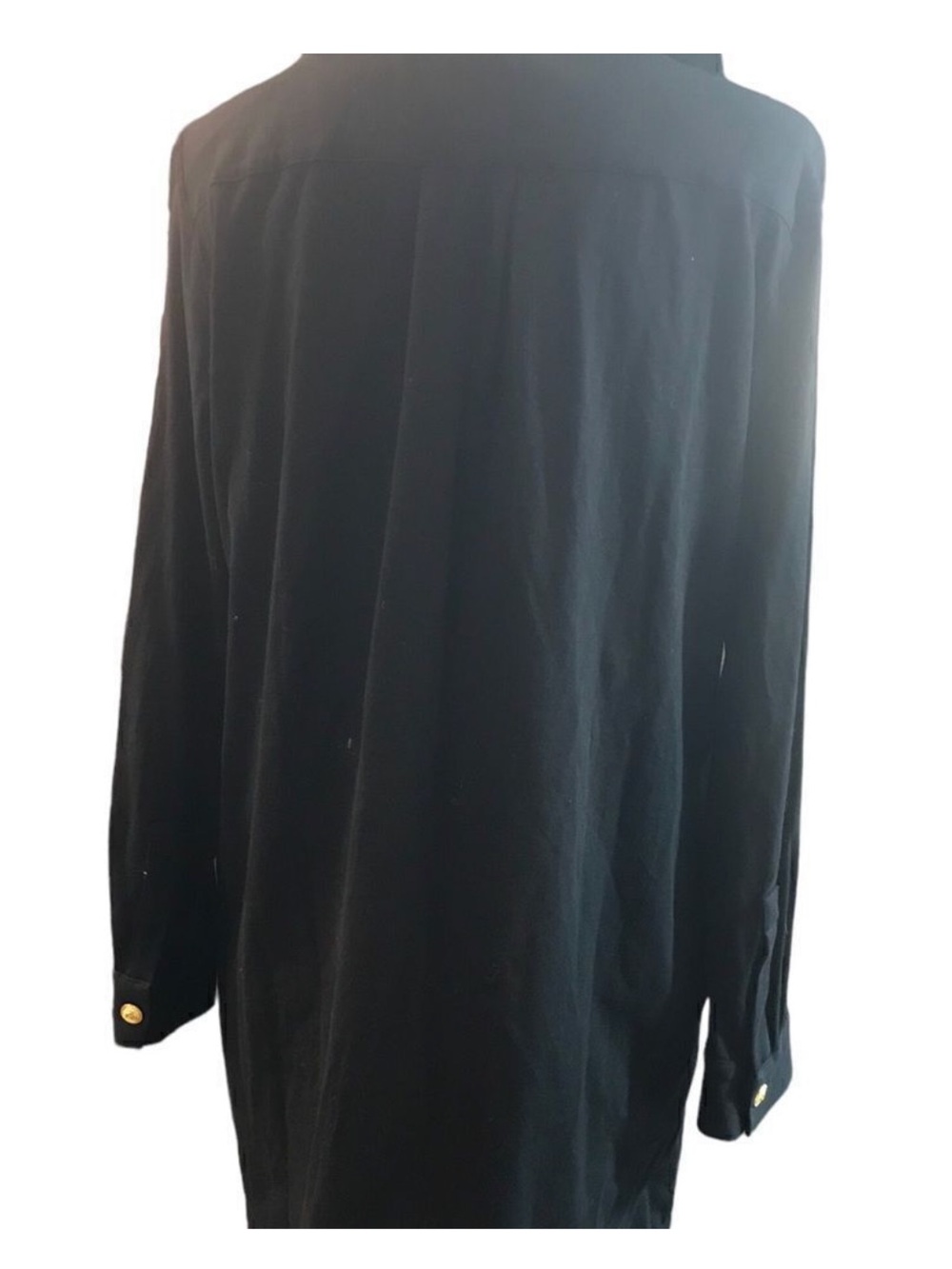 Black Ruffle V-Neck Long-Sleeve Mini Dress - Picture 6 of 12